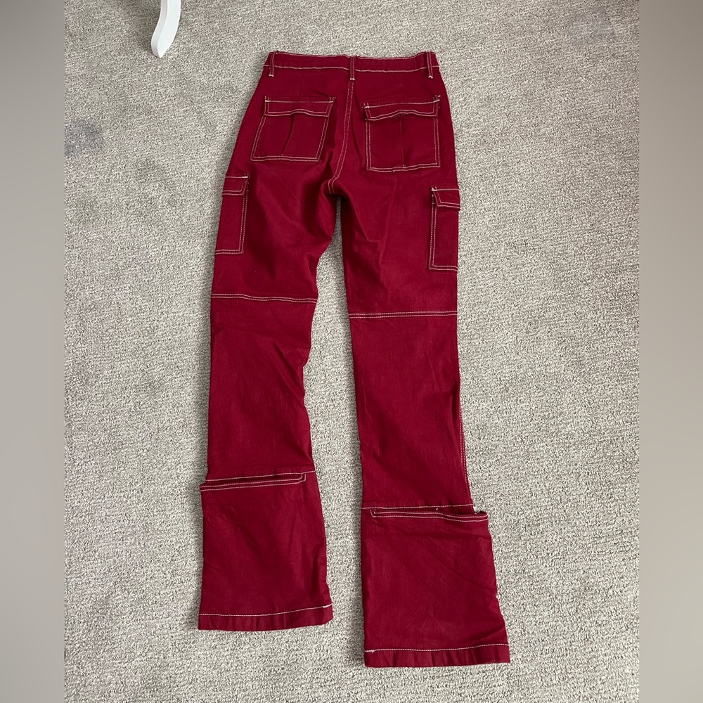 Camden Cargo Utility Jeans - Raspberry - Picture 6 of 7